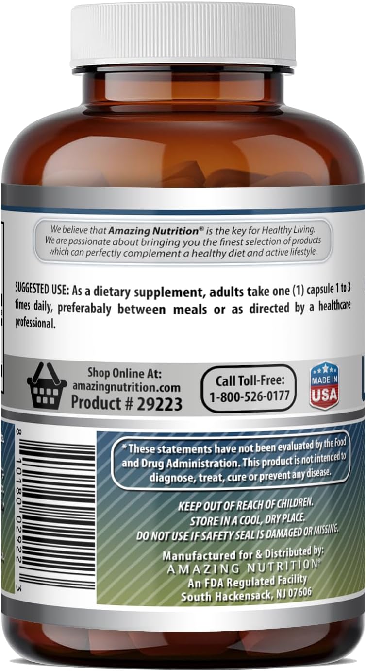 Amazing Formulas L-Glutamine Amino Acid Supplement | 500 Mg | Capsules | Non-GMO | Gluten-Free | Made in USA (1 Pack | 120 Count)