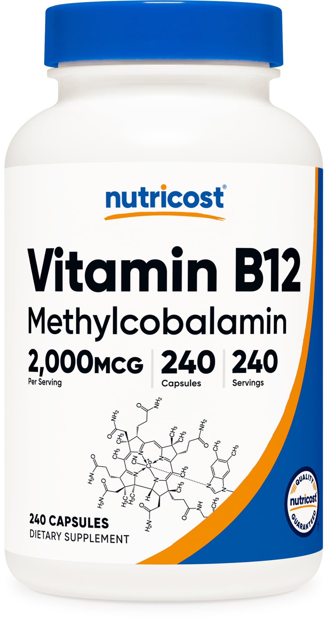 Nutricost Vitamin B12 (Methylcobalamin) 2000mcg, 240 Capsules - Vegetarian Caps, Non-GMO, Gluten Free B12 Supplement