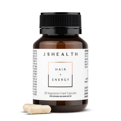 JSHealth Hair Growth Vitamins for Women. Hair + Energy with Kelp Iodine and Zinc. Supports Thickness, Strength, Energy. Nutritionist-Formulated (60 Capsules) | Hair Vitamins for Women and Men, Zinc and Iodine Hair Supplements for Hair Growth