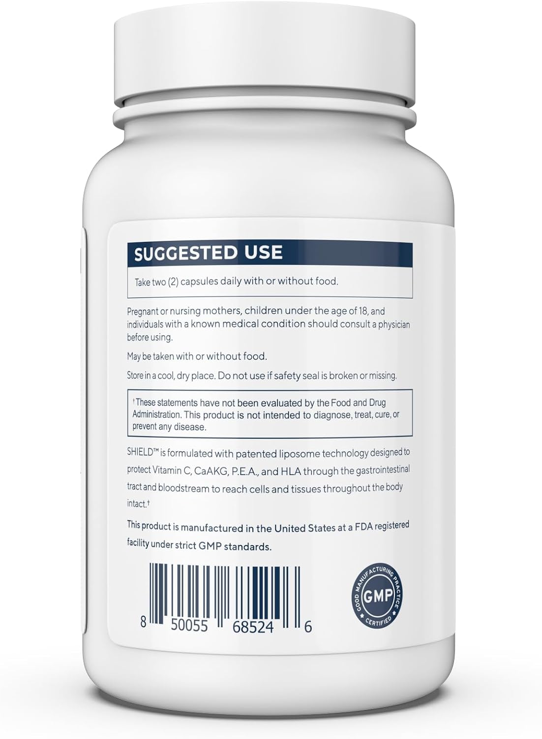 Renue By Science Shield | Liposomal Vitamin C CaAKG P.E.A Hyaluronic Acid Supplement | 120 Capsules with Vitamin C (500mg) CA AKG (150mg) Palmitoylethanolamide (75mg) HLA (75mg) | Made in the USA