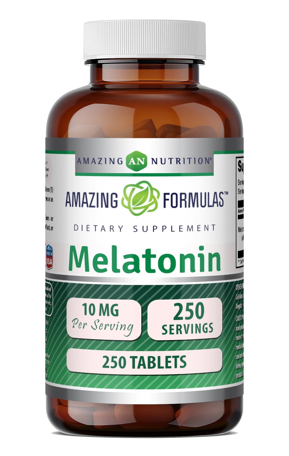 Amazing Formulas Melatonin 10 Mg Supplement | Tablets | Non-GMO | Gluten-Free | Made in USA (1 Pack | 120 Count)