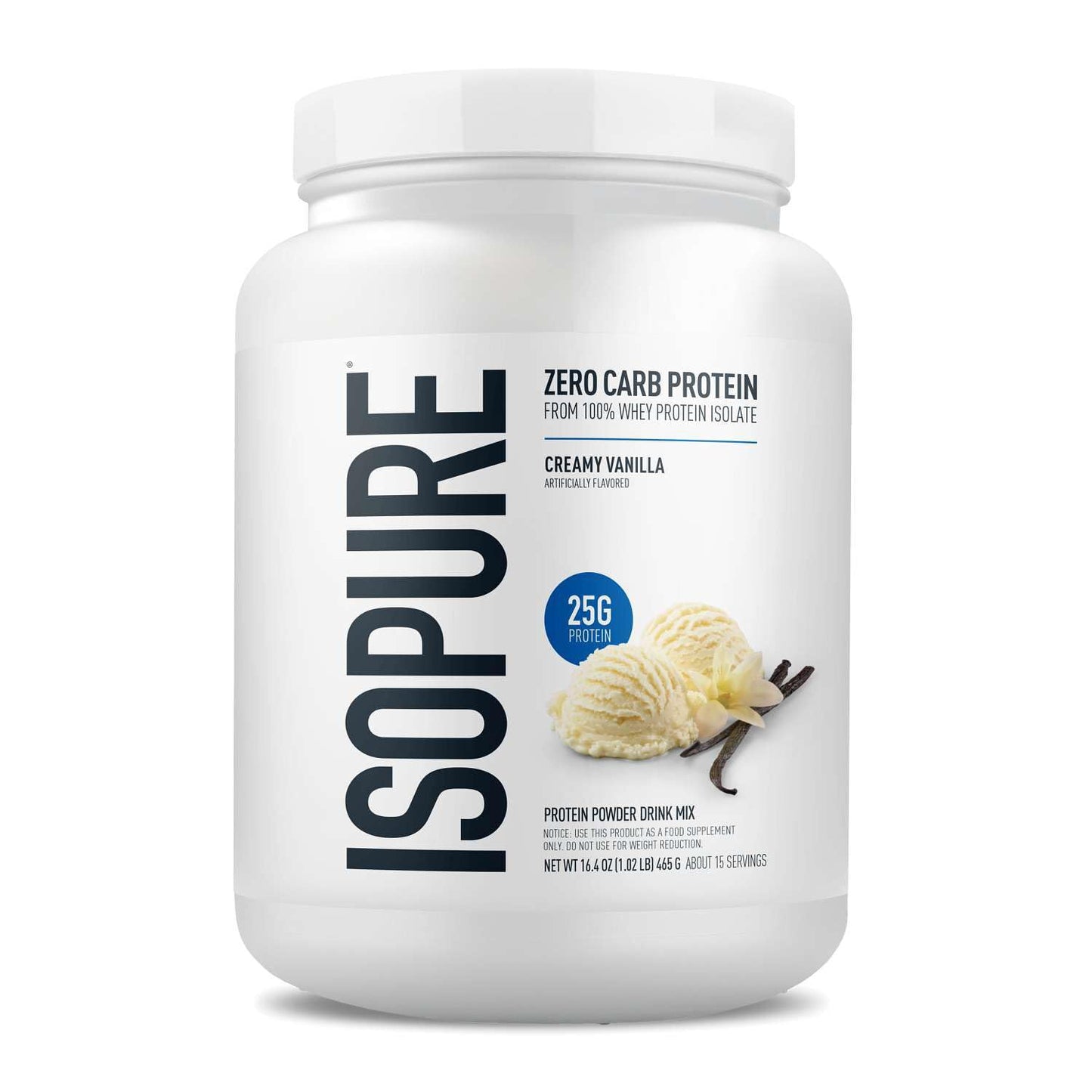 Isopure Zero Carb 100% Pure Whey Isolate Protein Powder, Gluten Free, With Vitamins, Cookies & Cream, 25g Protein Per Serving, 1 Lb, 15 Servings (Packaging May Vary)