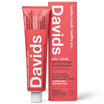 Davids Fluoride Free Toothpaste Teeth Whitening SLS Free Peppermint 5.25oz