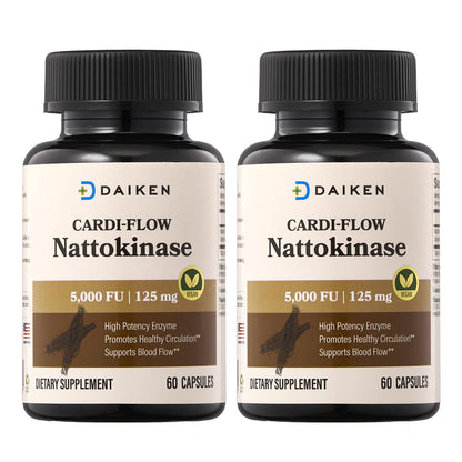 DAIKEN Nattokinase 5,000 FU, High Potency Nattokinase Supplement, Non-GMO & Vegan, Lab Tested, 60 Capsules
