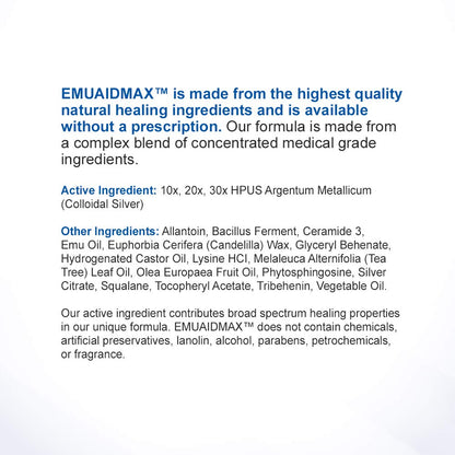 emuaid EMUAIDMAX Ointment 2oz - Eczema Cream. Maximum Strength Treatment
