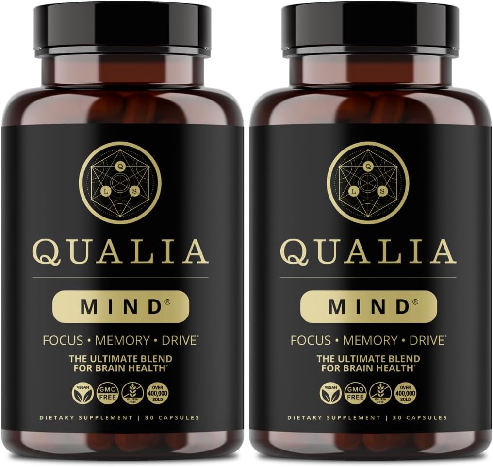 Qualia Mind — Beat Brain Fog | Doctor-Formulated Premium Brain Nourishment | Fuel Focus, Drive & Energy | 32 Ingredients Including Lion’s Mane, Cognizin™, Ginkgo & More| 2 Week Supply*