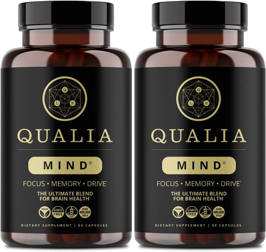 Qualia Mind — Beat Brain Fog | Doctor-Formulated Premium Brain Nourishment | Fuel Focus, Drive & Energy | 32 Ingredients Including Lion’s Mane, Cognizin™, Ginkgo & More| 2 Week Supply*