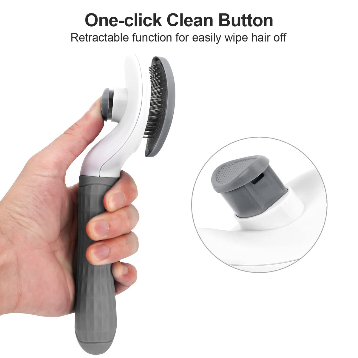 Depets Self Cleaning Slicker Brush, Dog Cat Bunny Pet Grooming Shedding Brush