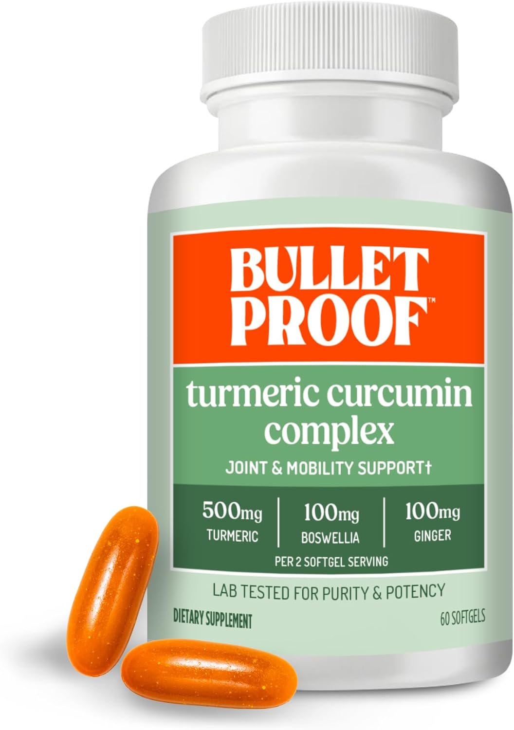 Bulletproof Turmeric Curcumin Complex Inflammation Response Softgels, 60 Count, Keto Supplement for Joint and Inflammation Support, Antioxidant Support