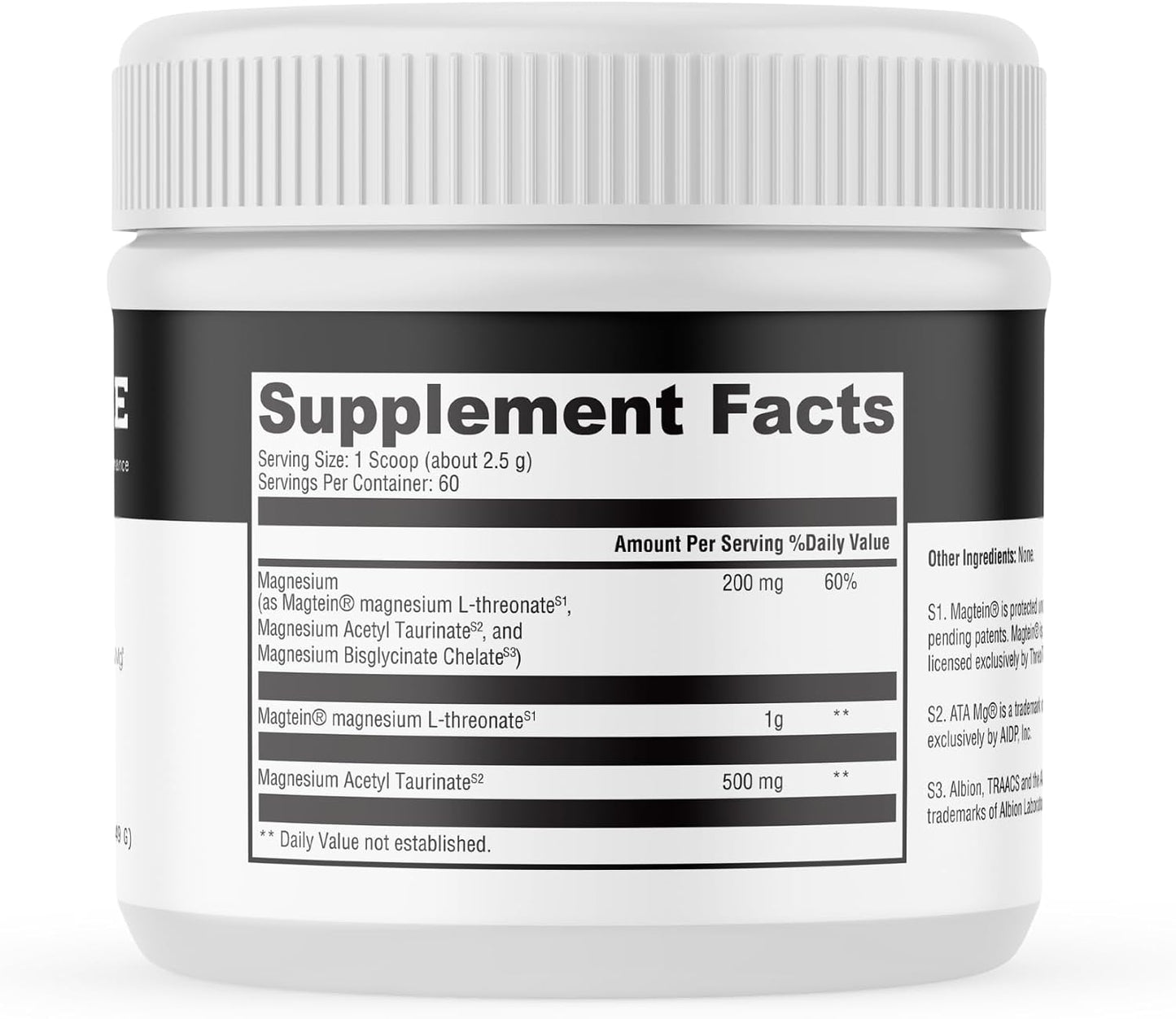 MYOXCIENCE Brain Mag | Magnesium L-Threonate Magtein & Magnesium Glycinate Powder (Unflavored) (60 Servings)