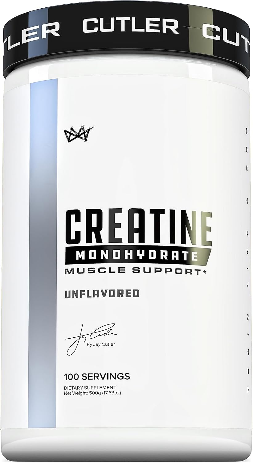 Cutler Nutrition Pure Creatine Monohydrate Powder, 5g, 50 Servings, 8.81 oz | Unflavored | Micronized creatine powder for strength, muscle growth, workout performance and post-workout recovery