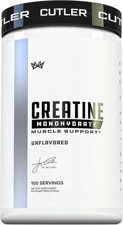 Cutler Nutrition Pure Creatine Monohydrate Powder, 5g, 50 Servings, 8.81 oz | Unflavored | Micronized creatine powder for strength, muscle growth, workout performance and post-workout recovery