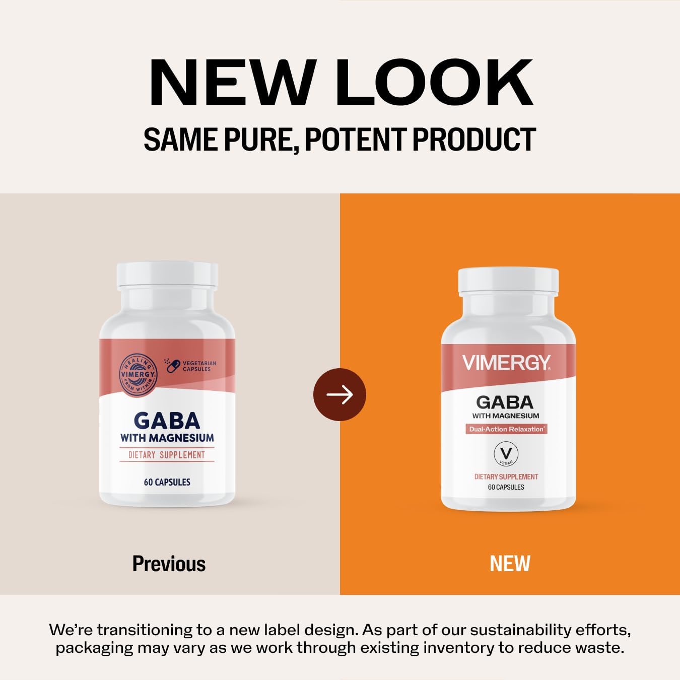 VIMERGY GABA with Magnesium – Supports Nervous System Function – Promotes Relaxation – Kosher, Vegan & Gluten-Free – 60 Capsules