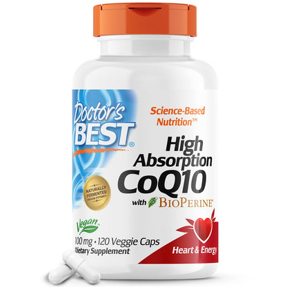 Doctor's Best High Absorption CoQ10 with Bioperine, Heart Health & Energy Production