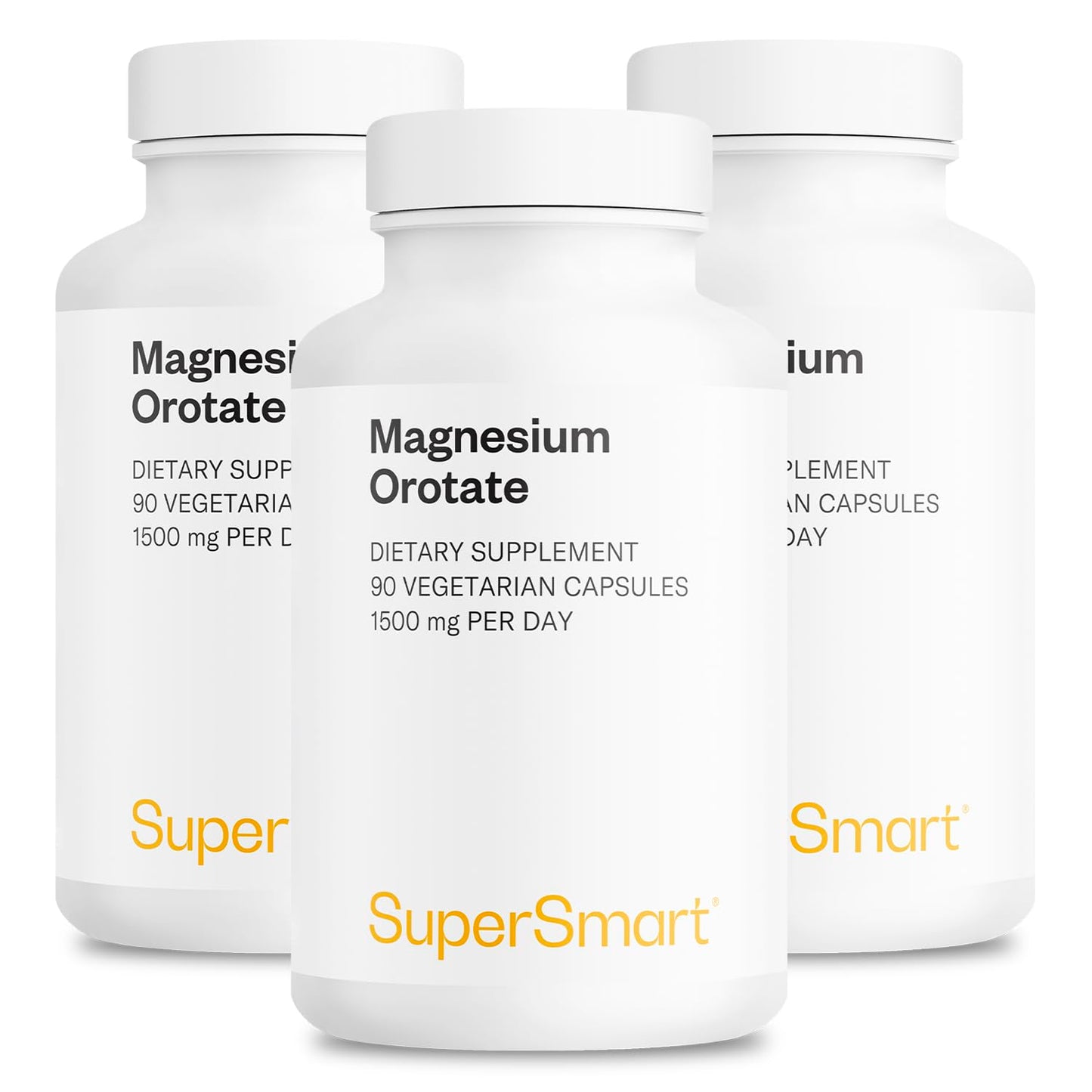 SuperSmart Magnesium Orotate 1500mg per Day - High Absorption Magnesium Supplement | Non GMO & Gluten Free - 90 Vegetarian Capsules