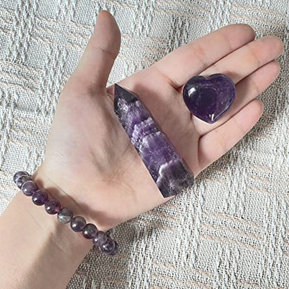 Goplemo Crystals and Healing Stones Gift Set, Amethyst Healing Crystals Set for Reiki Meditation