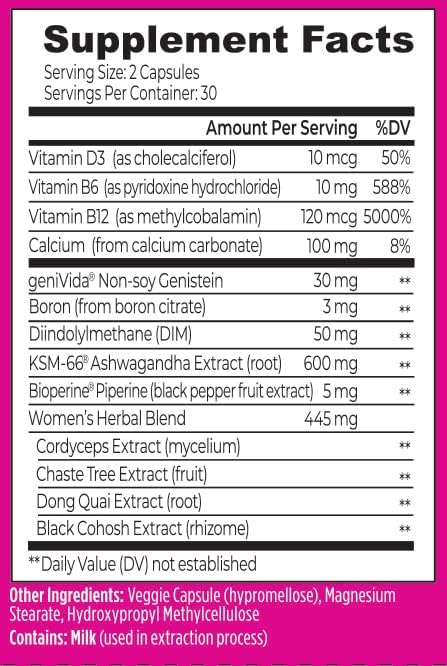 Dream Brands Internal Harmony Feel Good Energy, 60 Count | Menopause Relief Multi-Symptom Herbal Formula, Hot Flashes & Night Sweats Relief, Mood & Energy Support, Libido Boost