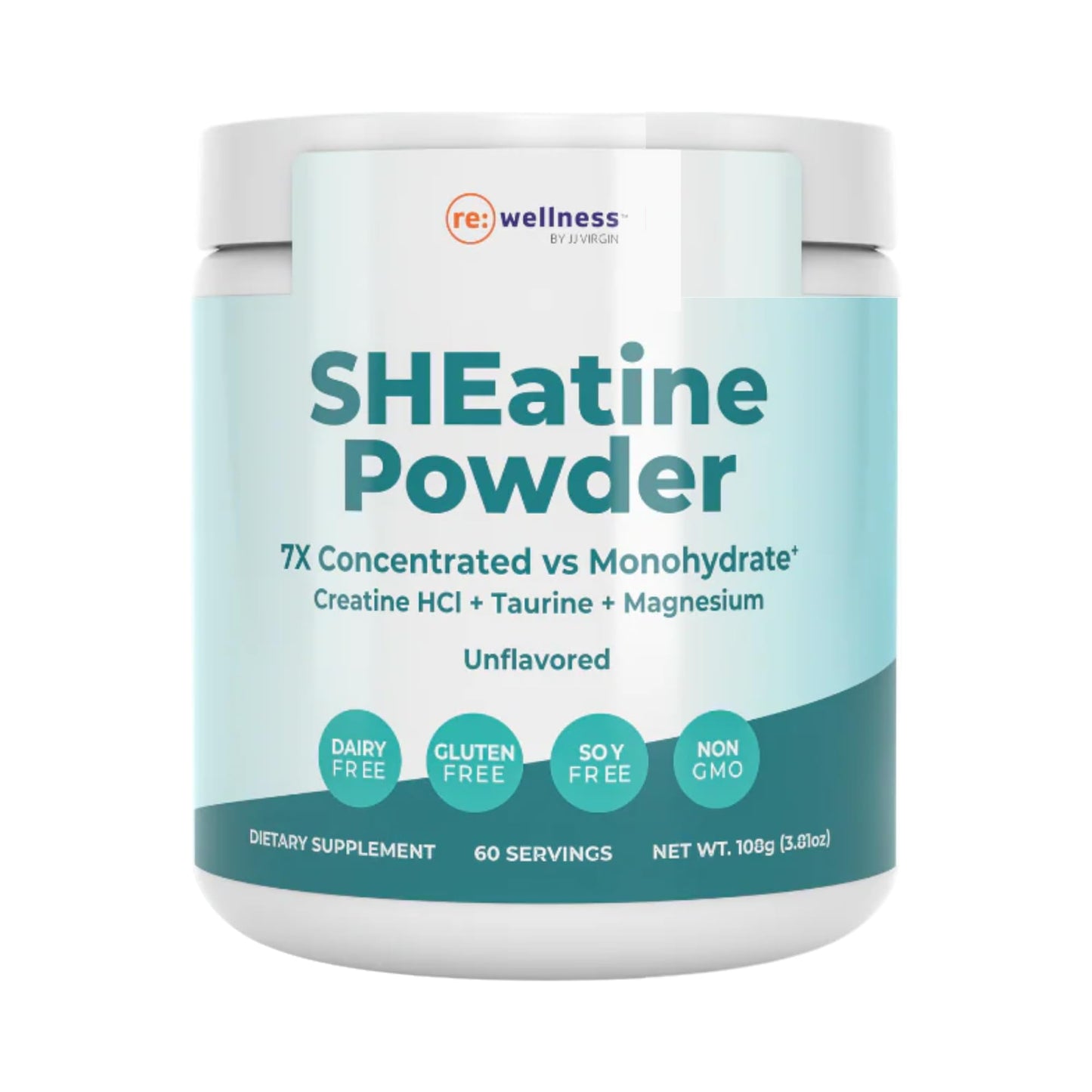 Reignite Wellness by JJ Virgin | SHEatine Powder | Creatine Trifecta for Powerful Aging | Creatine HCL, Taurine & Magnesium Glycinate | Orange Flavor 60 Servings
