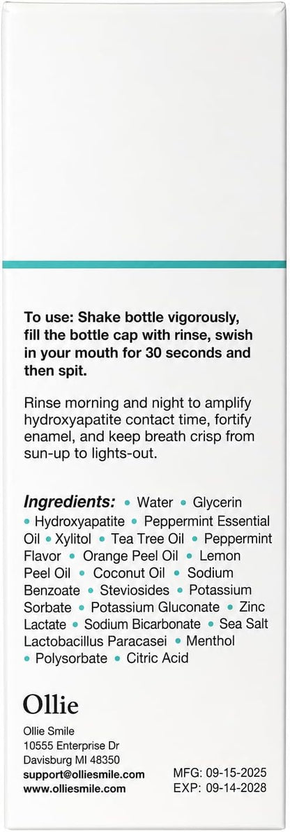 Ollie Arctic Mint Mouthwash, with 3% Hydroxyapatite, Alcohol-Free, 1 Pack