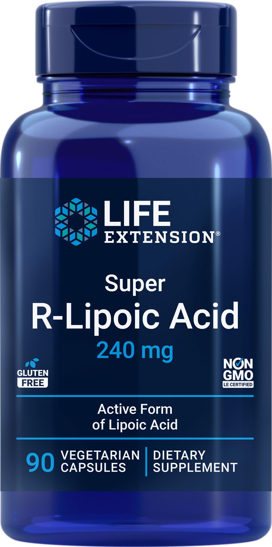 Life Extension Super R-Lipoic Acid – Healthy Aging, oxidative Stress Defense – with 240 mg of Active R-Form of R-Lipoic Acid – Gluten-Free – Non-GMO – Vegetarian – 60 Capsules | Active R-Form for Healthy Aging & Oxidative Stress Defense, 240 mg R-Lipoic A
