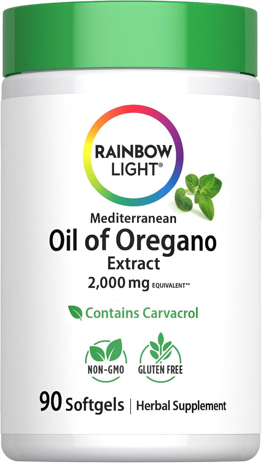 Rainbow Light Oil of Oregano | 90 Softgels | Mediterranean & Wild Harvested Oregano leaf | Contains Naturally Occurring Carvacrol | Non-GMO and Gluten Free