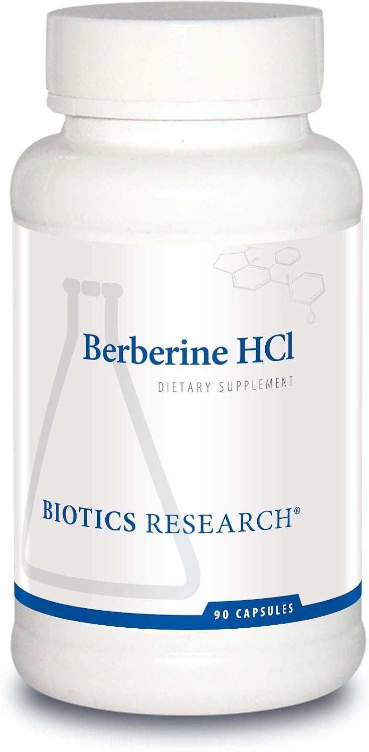 BIOTICS RESEARCH Berberine HCl, Botanical Berberine Supplement 500mg Per Serving - Supports Heart Health, Immune System, Healthy GI, Healthy Cholesterol, Gluten Free - 90 Capsules