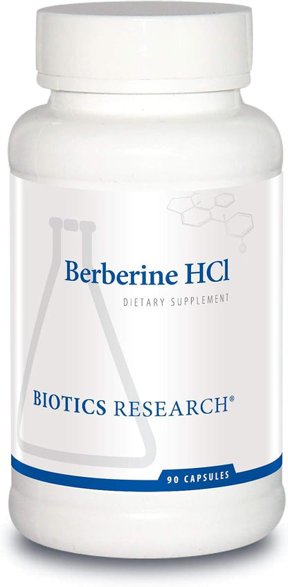 BIOTICS RESEARCH Berberine HCl, Botanical Berberine Supplement 500mg Per Serving - Supports Heart Health, Immune System, Healthy GI, Healthy Cholesterol, Gluten Free - 90 Capsules