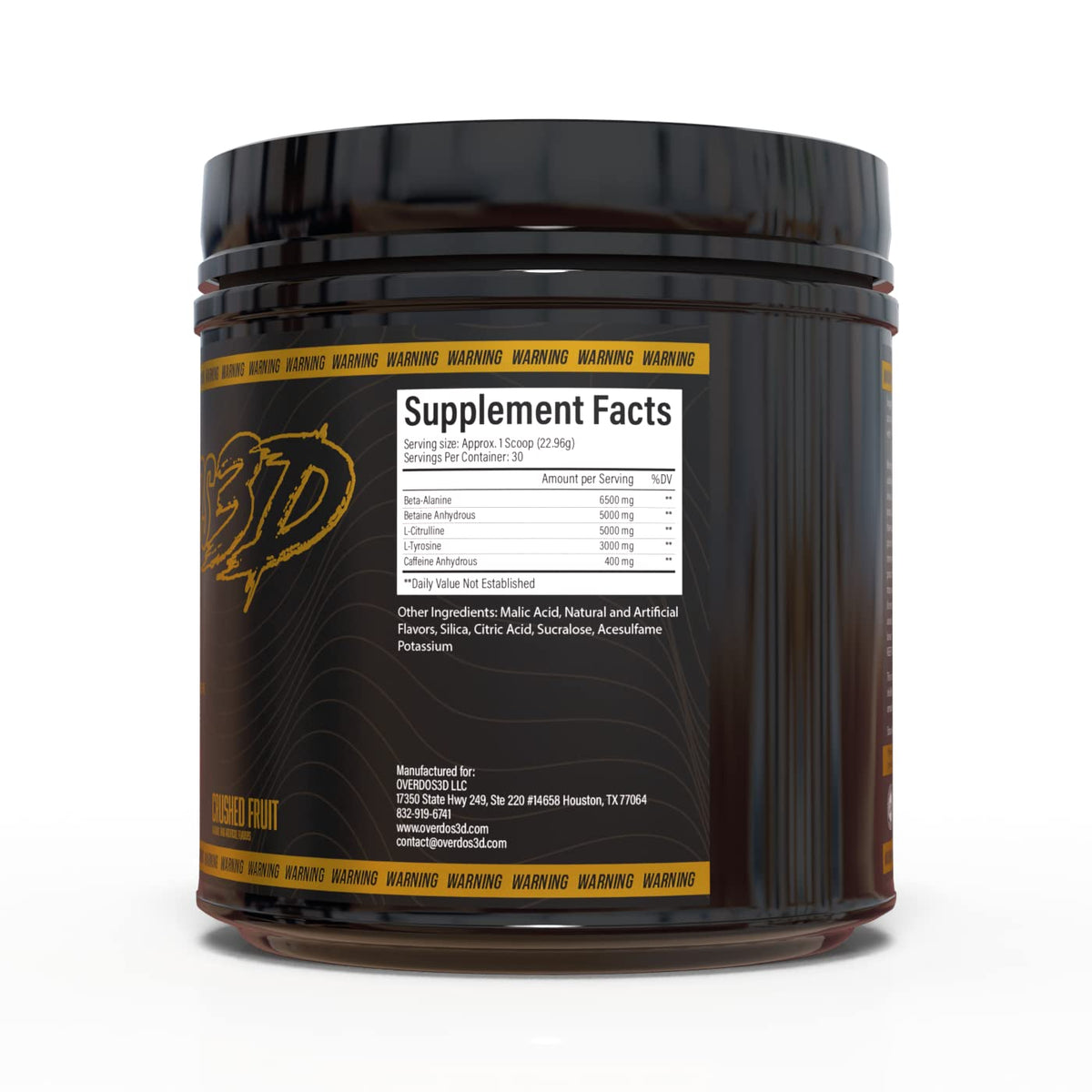 OVERDOS3D Pre-Workout Powder | Ultra-High Dosage | for Advanced Users ONLY