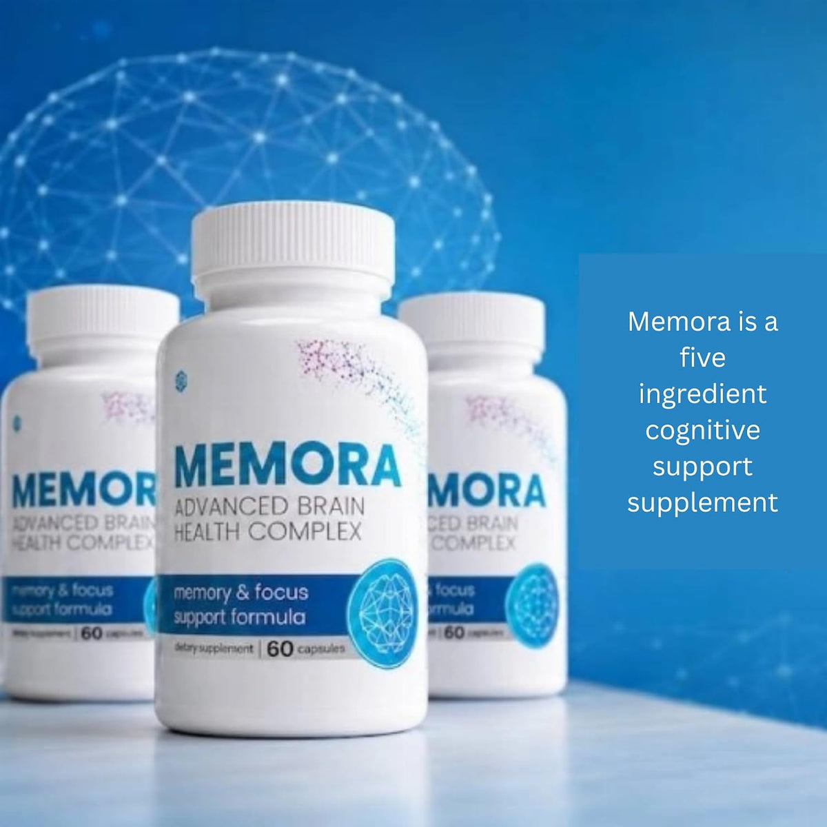 Memora Brain & Memory Support Supplement – Cognitive Function, Mental Clarity & Focus Formula with Lion’s Mane, Bacopa Monnieri, Ginkgo Biloba, Rhodiola & Panax Ginseng – 60 Capsules