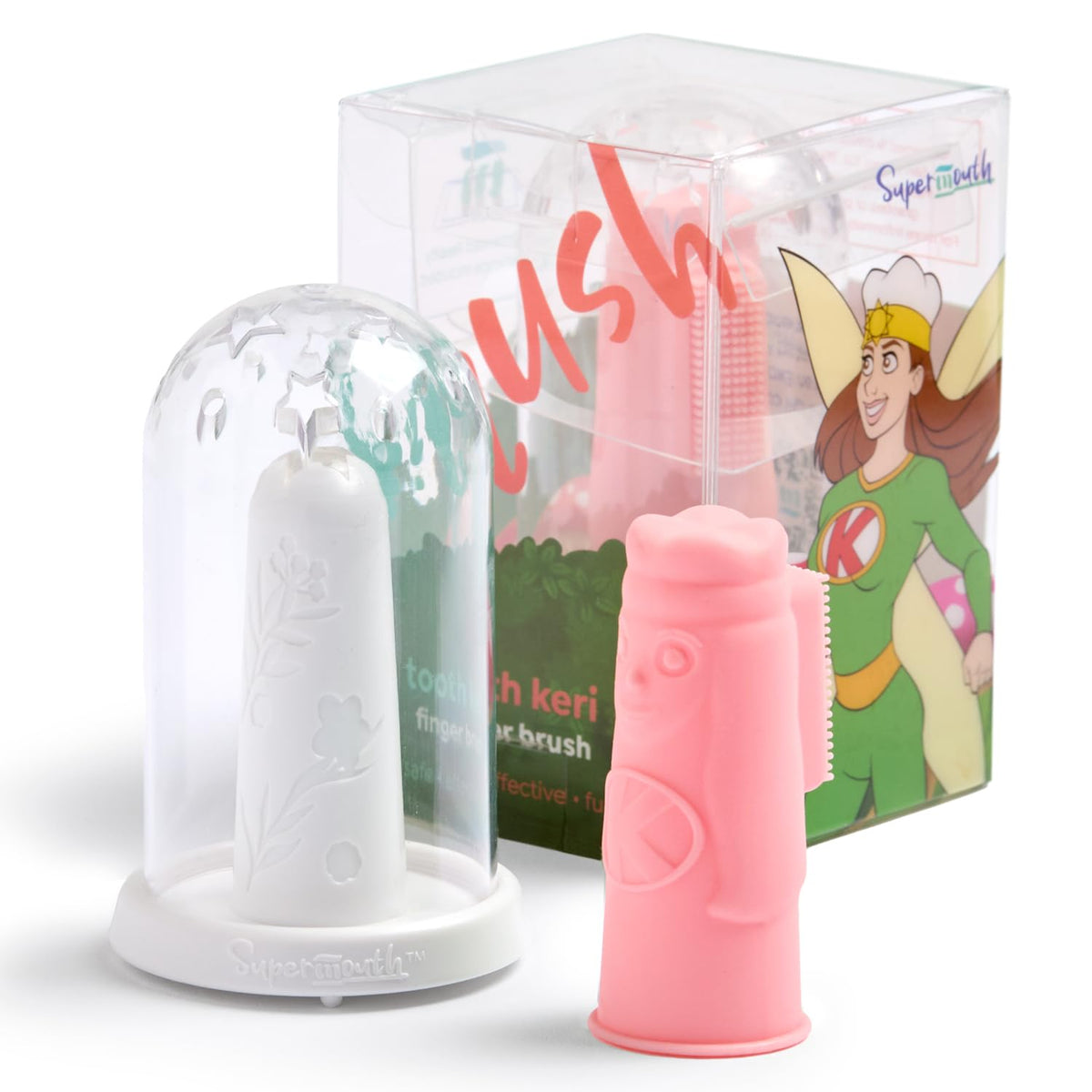 SuperMouth Baby & Infant Finger Toothbrush 0-2, Silicone, Light Blue