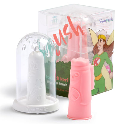 SuperMouth Baby & Infant Finger Toothbrush 0-2, Silicone, Light Blue