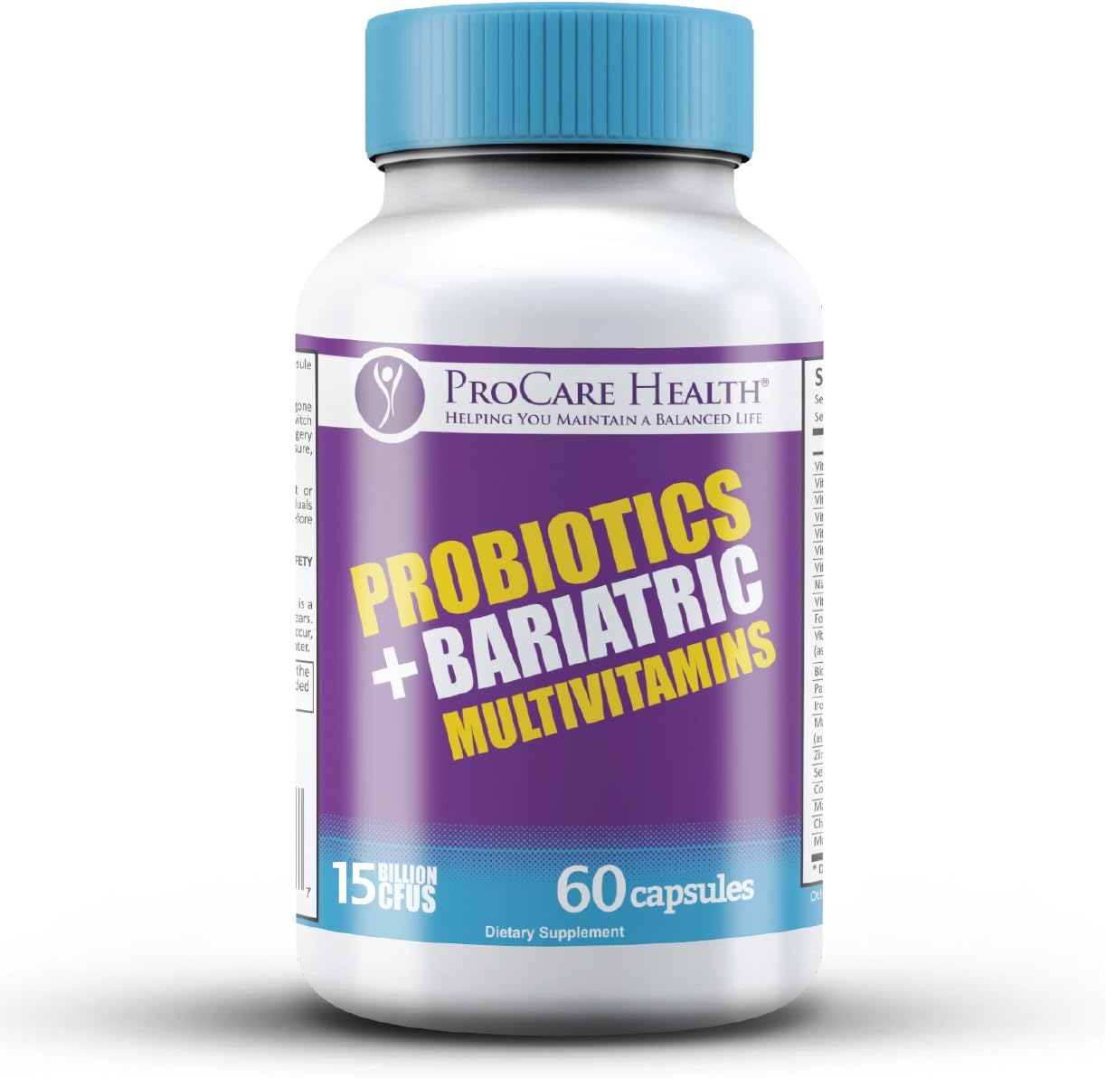 Core-45 + Probiotics Bariatric Multivitamin | Capsule | 60 Ct | 15 Billion CFU Bariatric Probiotic Fast Dissolving Veggie Capsules to Support Gut and Immune Health for Bariatric Patients