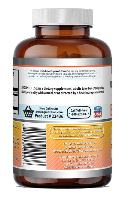 Amazing Formulas Berberine 1000mg Per Serving Capsules Supplement | Non GMO | Gluten Free | Made in USA (360 Count)