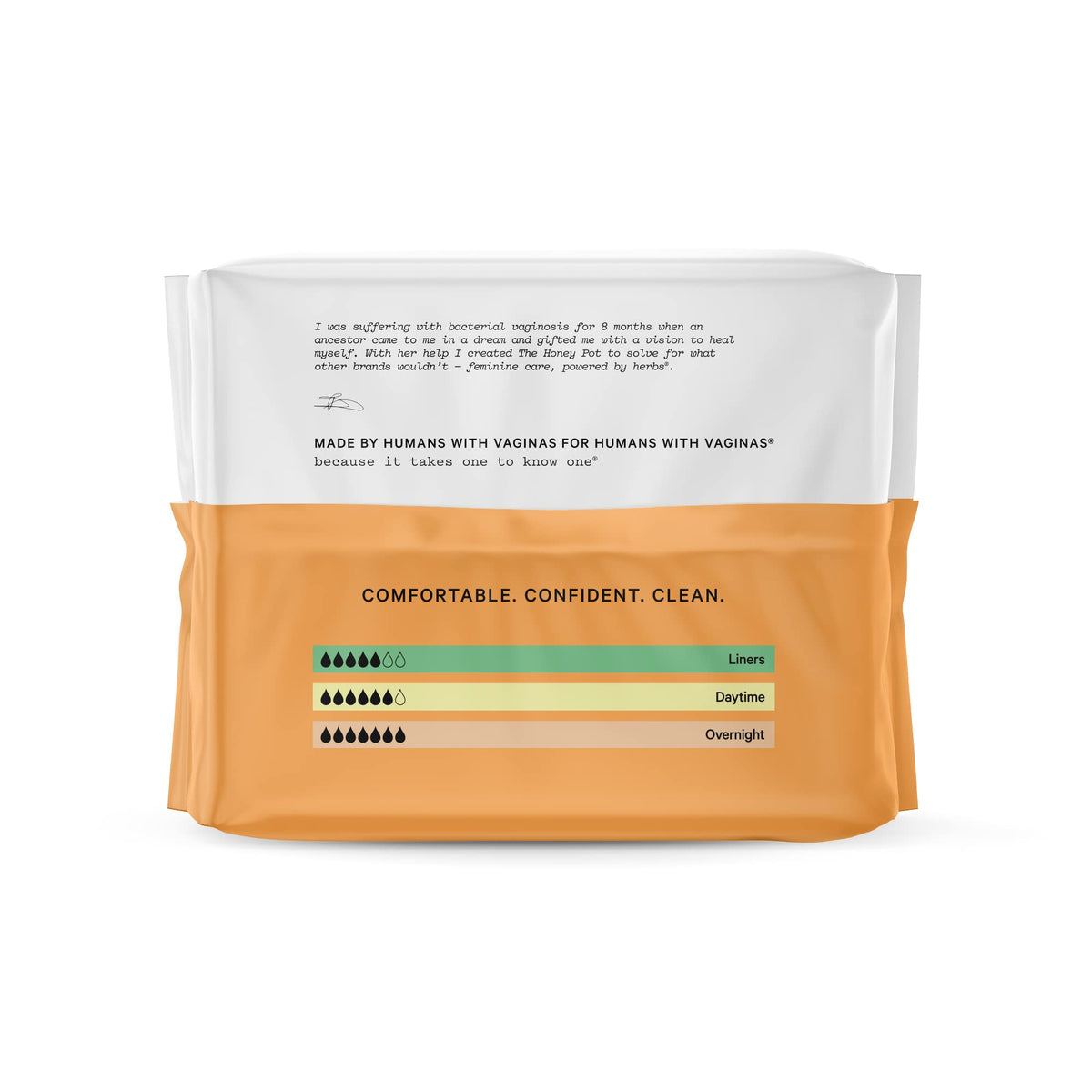 The Honey Pot Company - Herbal Overnight Heavy Flow Pads w/Wings - Organic Pads for Women