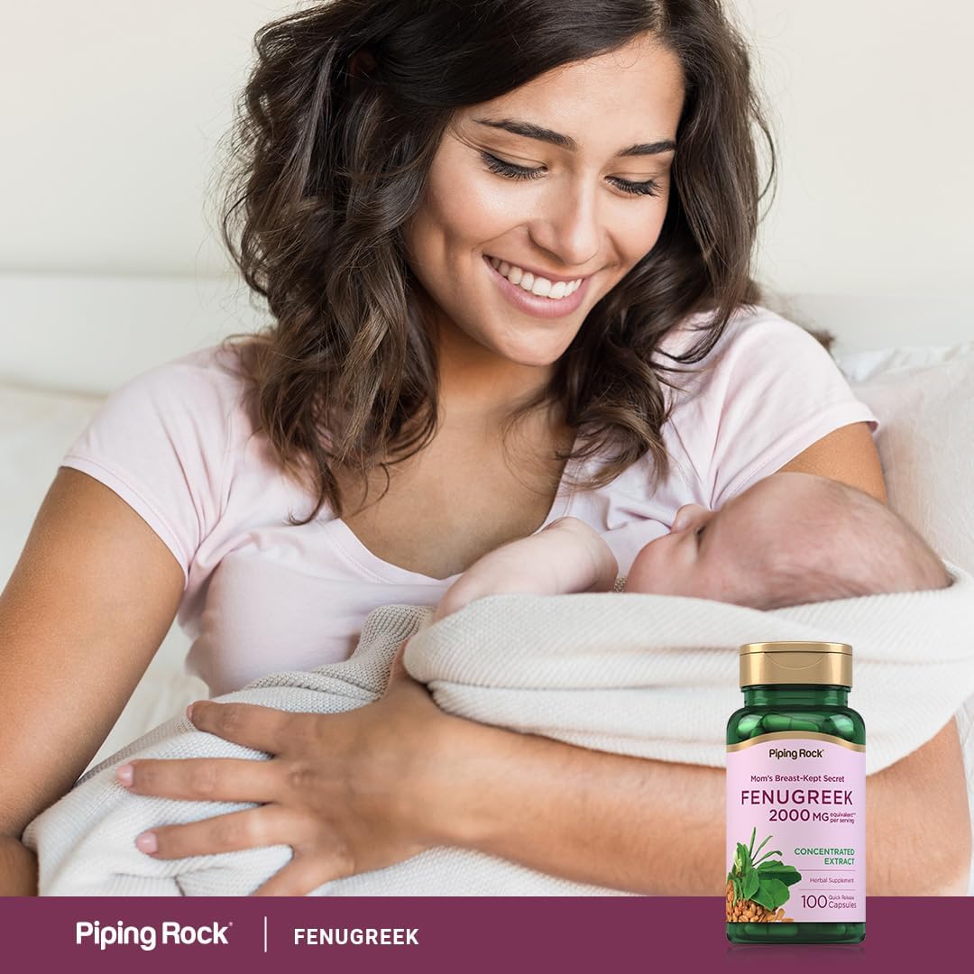 Piping Rock Fenugreek Capsules for Women | 100 Pills | Seed Extract Concentrate | Herbal Supplement | Non-GMO, Gluten Free