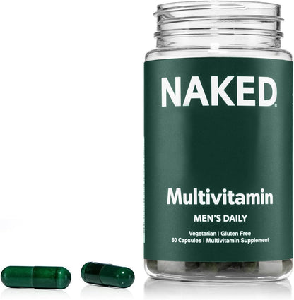 NAKED Men’s Multi – Daily Multivitamin for Men – A, C, E, Selenium, Zinc, Fruit and Super Green Extracts and More to Boost Immune Support – Gluten-Free and Vegetarian Daily Vitamins – 60 Capsules
