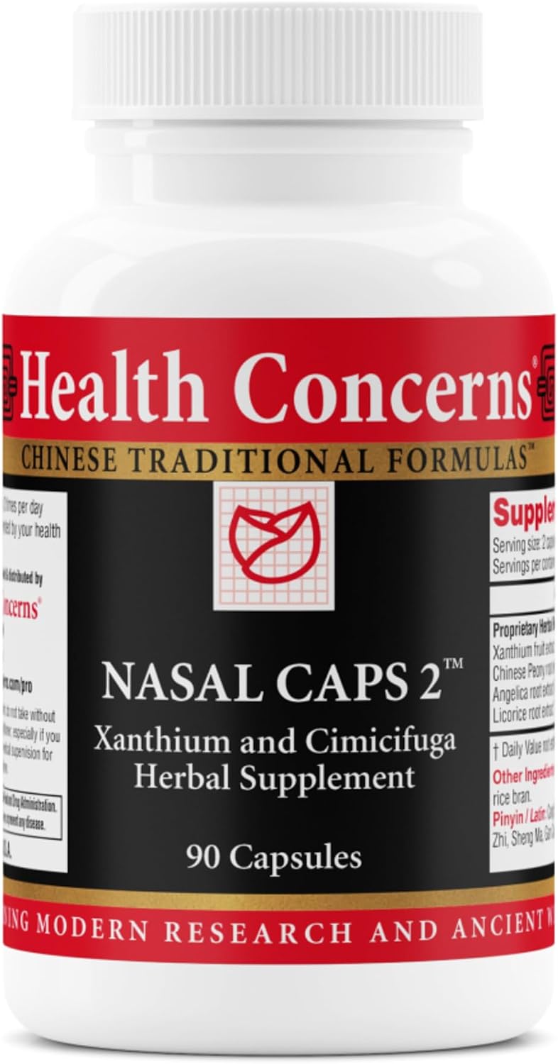 Health Concerns Nasal Caps 2 – Sinus Relief & Nasal Congestion Supplement – Allergy Relief & Snot Pressure Support – Traditional Chinese Formula with Xanthium, & Licorice Root – 90 Capsules