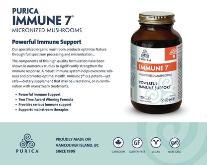 PURICA Mushroom Supplement Complex - Daily Immune Support 7, Turkey Tail