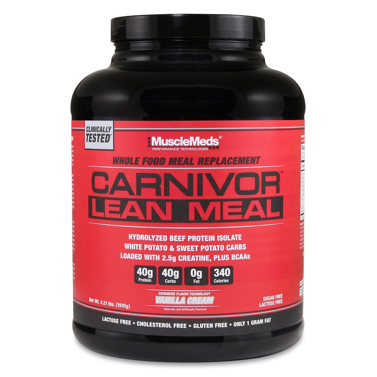 MuscleMeds CARNIVOR LEAN MEAL whole food meal replacement shake, MRE, beef protein 