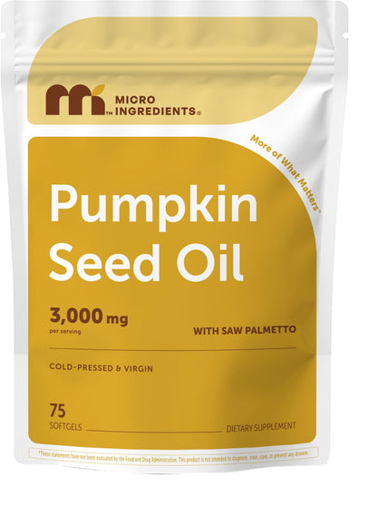 Micro Ingredients Pumpkin Seed Oil with Saw Palmetto,300 Softgels | Cold Pressed, Pure Virgin Oil, Essential Fatty Acids, & Phytosterols | Non-GMO