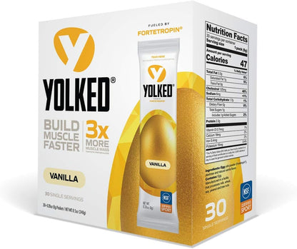YOLKED Muscle Building Supplements for Men and Women - Powered by Fortetropin to Reduce Myostatin and Build Muscle - NSF Certified Protein Powder Enhancer - 30 Servings