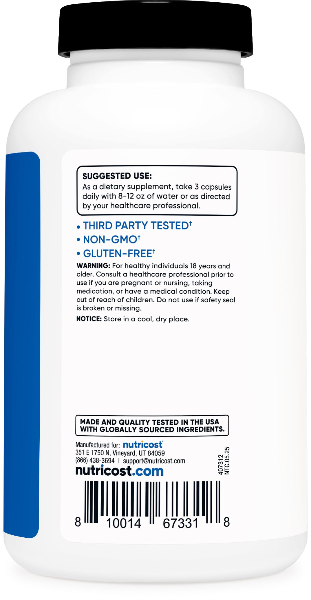 Nutricost Nitric Oxide Booster 2250mg, 180 Capsules - 750mg Per Casule, 60 Servings - Gluten Free and Non-GMO | 750mg Per Casule, 60 Servings, GMO-Free