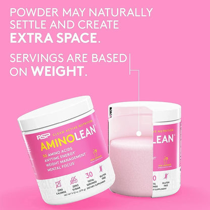 AminoLean Pre Workout Powder & Natural Amino Energy with Vegan BCAA + EAA | Jitter-Free Preworkout Energy from Green Tea + Amino Acids & Weight Management for Women & Men - Vegan, Zero Sugar, No Crash