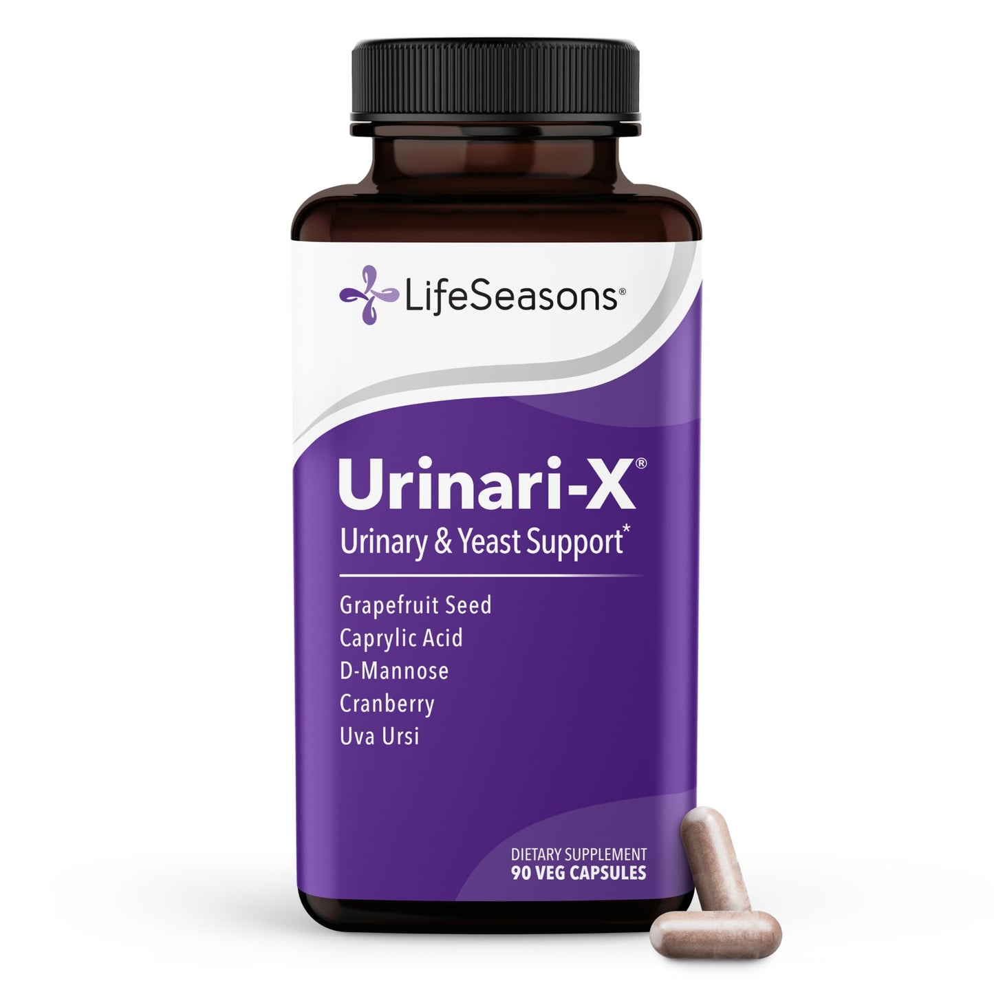 Urinari-X - Urinary Tract Support - Fast Acting UTI Relief - Vitamin Supplement for Healthy Bladder Function & Immunity - D-Mannose, Cranberry, Caprylic Acid, Uva Ursi & Grapefruit - 90 Capsules