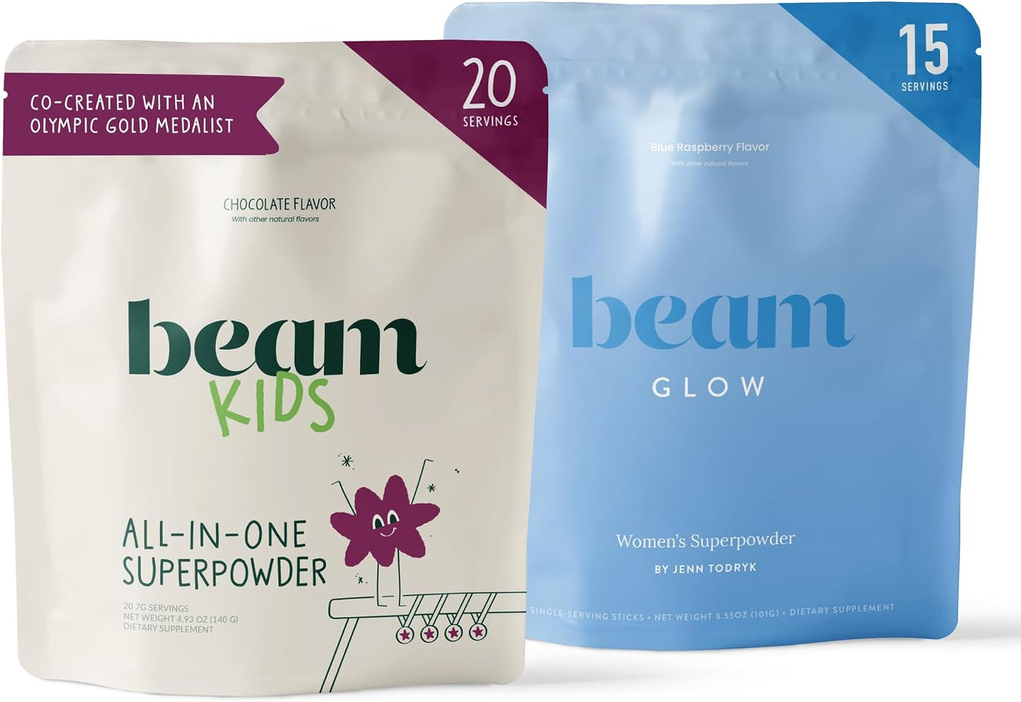 BEAM Glow & Kids Wellness Bundle, Hormone Support for Women with Inositol & Ashwagandha, Superfood Powder with Fruits & Veggies for Kids' Growth & Immune Health