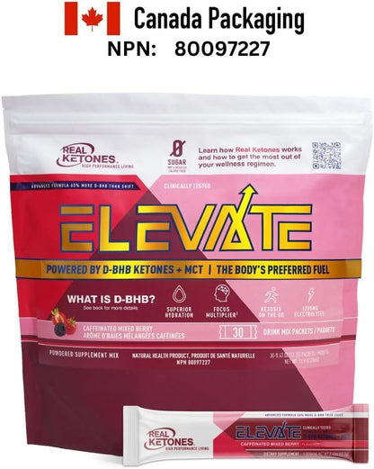 Real Ketones MCT & BHB Exogenous Ketones Drink Mix Packets Elevate Keto Electrolytes