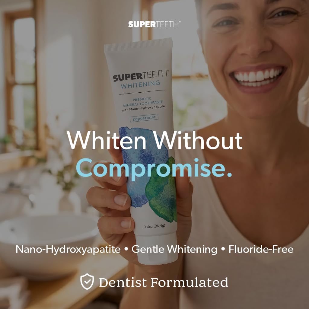SuperTeeth Whitening Nano-Hydroxyapatite Toothpaste, Fluoride-Free - Mint