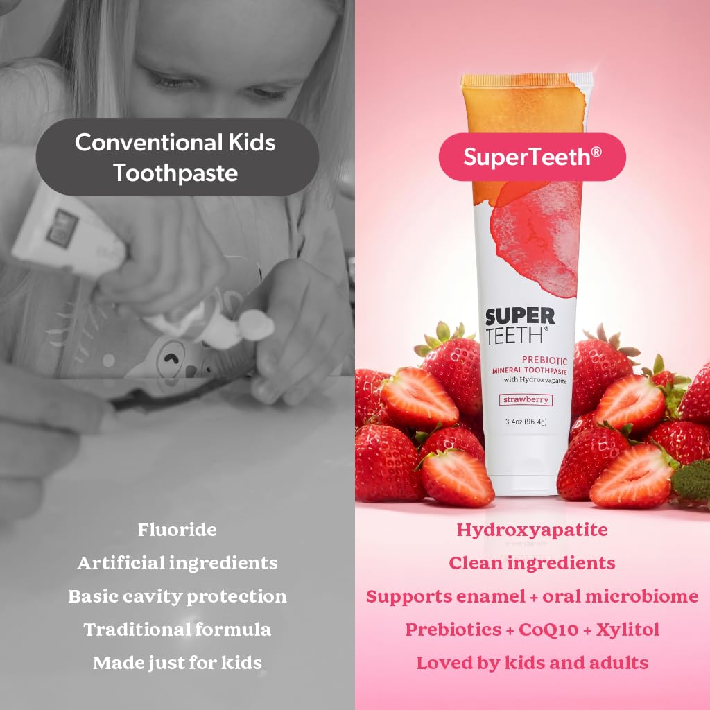 SuperTeeth Prebiotic Hydroxyapatite Toothpaste, Fluoride-Free - Mint