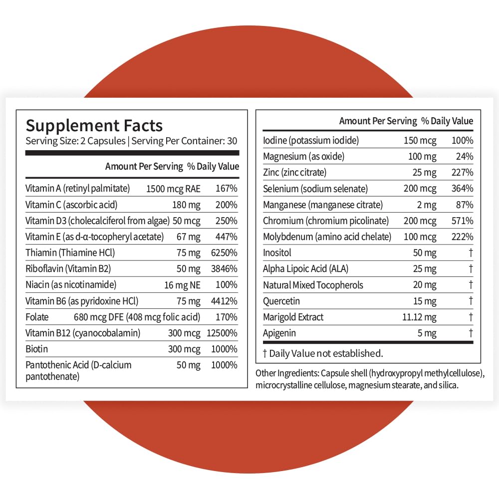 Pattern Wellness Multivitamin for Men & Women – 60 Vegan Capsules | Vitamin A, B, C, D, E – Supports Energy & Wellness – Whole Body Health – Daily Multivitamin Supplement