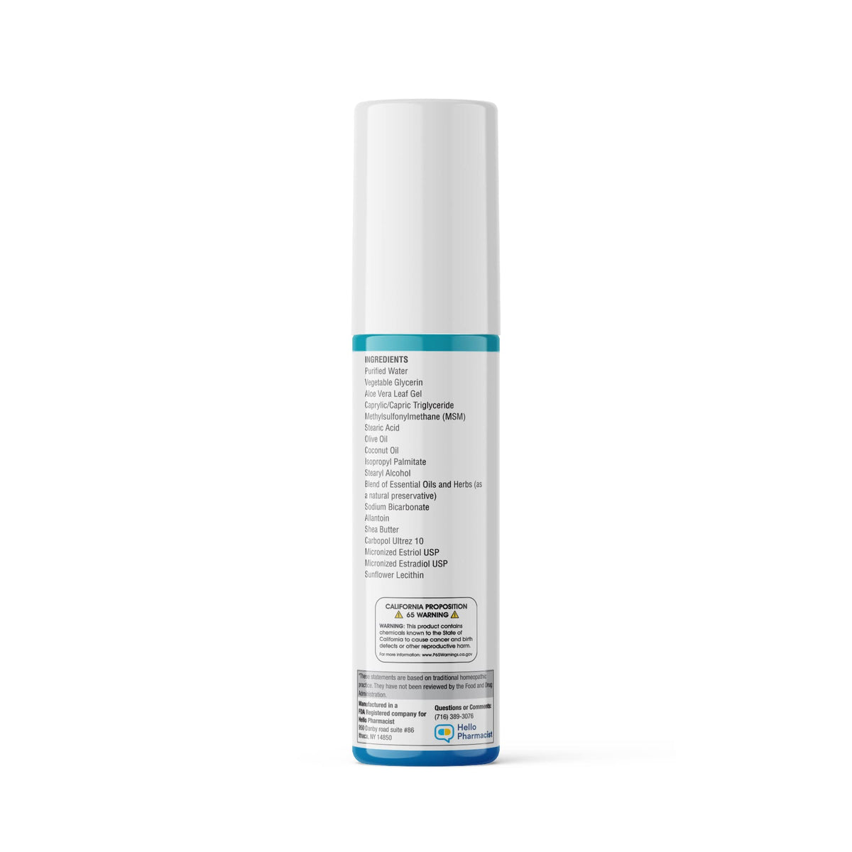 HelloPharmacist Natural Bioidentical Bi-EST 5.0 Estrogen Menopause Relief Cream for Women